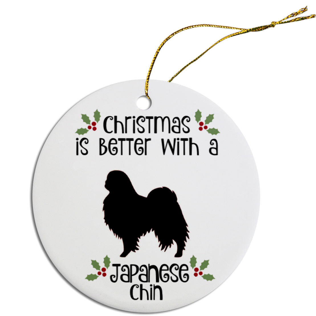 Breed Specific Round Christmas Ornament Japanese Chin